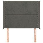 vidaXL Tăblie de pat cu aripioare gri închis 83x16x118/128 cm catifea