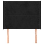 vidaXL Tăblie de pat cu aripioare, negru, 83x16x118/128 cm, catifea vidaXL Tăblie de pat cu aripioare, negru, 83x16x118/128 cm, catifea