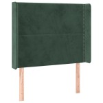 vidaXL Tăblie pat cu aripioare verde închis 83x16x118/128 cm catifea vidaXL Tăblie pat cu aripioare verde închis 83x16x118/128 cm catifea