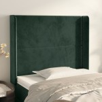 vidaXL Tăblie pat cu aripioare verde închis 83x16x118/128 cm catifea vidaXL Tăblie pat cu aripioare verde închis 83x16x118/128 cm catifea