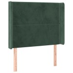 vidaXL Tăblie pat cu aripioare verde închis 93x16x118/128 cm catifea vidaXL Tăblie pat cu aripioare verde închis 93x16x118/128 cm catifea