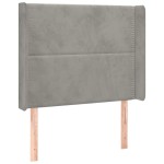 vidaXL Tăblie de pat cu aripioare gri deschis 103x16x118/128cm catifea