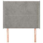 vidaXL Tăblie de pat cu aripioare gri deschis 103x16x118/128cm catifea