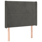 vidaXL Tăblie de pat cu aripioare gri închis 103x16x118/128 cm catifea