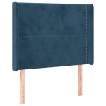 vidaXL Tăblie pat cu urechi albastru închis 103x16x118/128 cm catifea vidaXL Tăblie pat cu urechi albastru închis 103x16x118/128 cm catifea