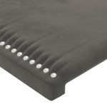 vidaXL Tăblie de pat cu aripioare gri închis 147x16x118/128 cm catifea
