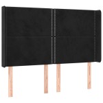 vidaXL Tăblie de pat cu aripioare, negru, 147x16x118/128 cm, catifea
