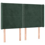 vidaXL Tăblie pat cu aripioare verde închis 147x16x118/128 cm catifea vidaXL Tăblie pat cu aripioare verde închis 147x16x118/128 cm catifea