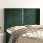vidaXL Tăblie pat cu aripioare verde închis 147x16x118/128 cm catifea vidaXL Tăblie pat cu aripioare verde închis 147x16x118/128 cm catifea