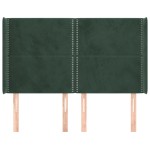 vidaXL Tăblie pat cu aripioare verde închis 147x16x118/128 cm catifea vidaXL Tăblie pat cu aripioare verde închis 147x16x118/128 cm catifea