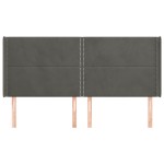 vidaXL Tăblie de pat cu aripioare gri închis 163x16x118/128 cm catifea vidaXL Tăblie de pat cu aripioare gri închis 163x16x118/128 cm catifea