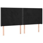 vidaXL Tăblie de pat cu aripioare, negru, 163x16x118/128 cm, catifea