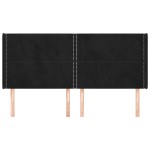 vidaXL Tăblie de pat cu aripioare, negru, 163x16x118/128 cm, catifea