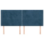 vidaXL Tăblie pat cu urechi albastru închis 163x16x118/128 cm catifea vidaXL Tăblie pat cu urechi albastru închis 163x16x118/128 cm catifea