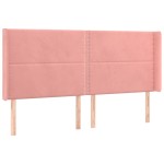 vidaXL Tăblie de pat cu aripioare, roz, 163x16x118/128 cm, catifea vidaXL Tăblie de pat cu aripioare, roz, 163x16x118/128 cm, catifea
