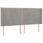 vidaXL Tăblie de pat cu aripioare gri deschis 183x16x118/128cm catifea