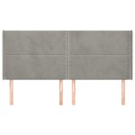 vidaXL Tăblie de pat cu aripioare gri deschis 183x16x118/128cm catifea