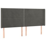 vidaXL Tăblie de pat cu aripioare gri închis 183x16x118/128 cm catifea vidaXL Tăblie de pat cu aripioare gri închis 183x16x118/128 cm catifea