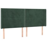 vidaXL Tăblie pat cu aripioare verde închis 183x16x118/128 cm catifea vidaXL Tăblie pat cu aripioare verde închis 183x16x118/128 cm catifea