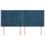 vidaXL Tăblie pat cu urechi albastru închis 183x16x118/128 cm catifea vidaXL Tăblie pat cu urechi albastru închis 183x16x118/128 cm catifea