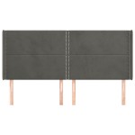 vidaXL Tăblie de pat cu aripioare gri închis 203x16x118/128 cm catifea