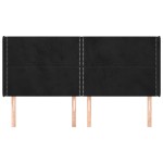 vidaXL Tăblie de pat cu aripioare, negru, 203x16x118/128 cm, catifea
