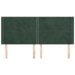 vidaXL Tăblie pat cu aripioare verde închis 203x16x118/128 cm catifea vidaXL Tăblie pat cu aripioare verde închis 203x16x118/128 cm catifea