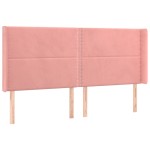 vidaXL Tăblie de pat cu aripioare, roz, 203x16x118/128 cm, catifea
