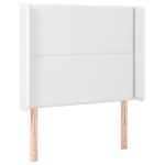 vidaXL Tăblie de pat cu aripioare, alb, 83x16x118/128 cm, piele eco vidaXL Tăblie de pat cu aripioare, alb, 83x16x118/128 cm, piele eco