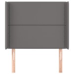 vidaXL Tăblie de pat cu aripioare, gri , 83x16x118/128 cm, piele eco