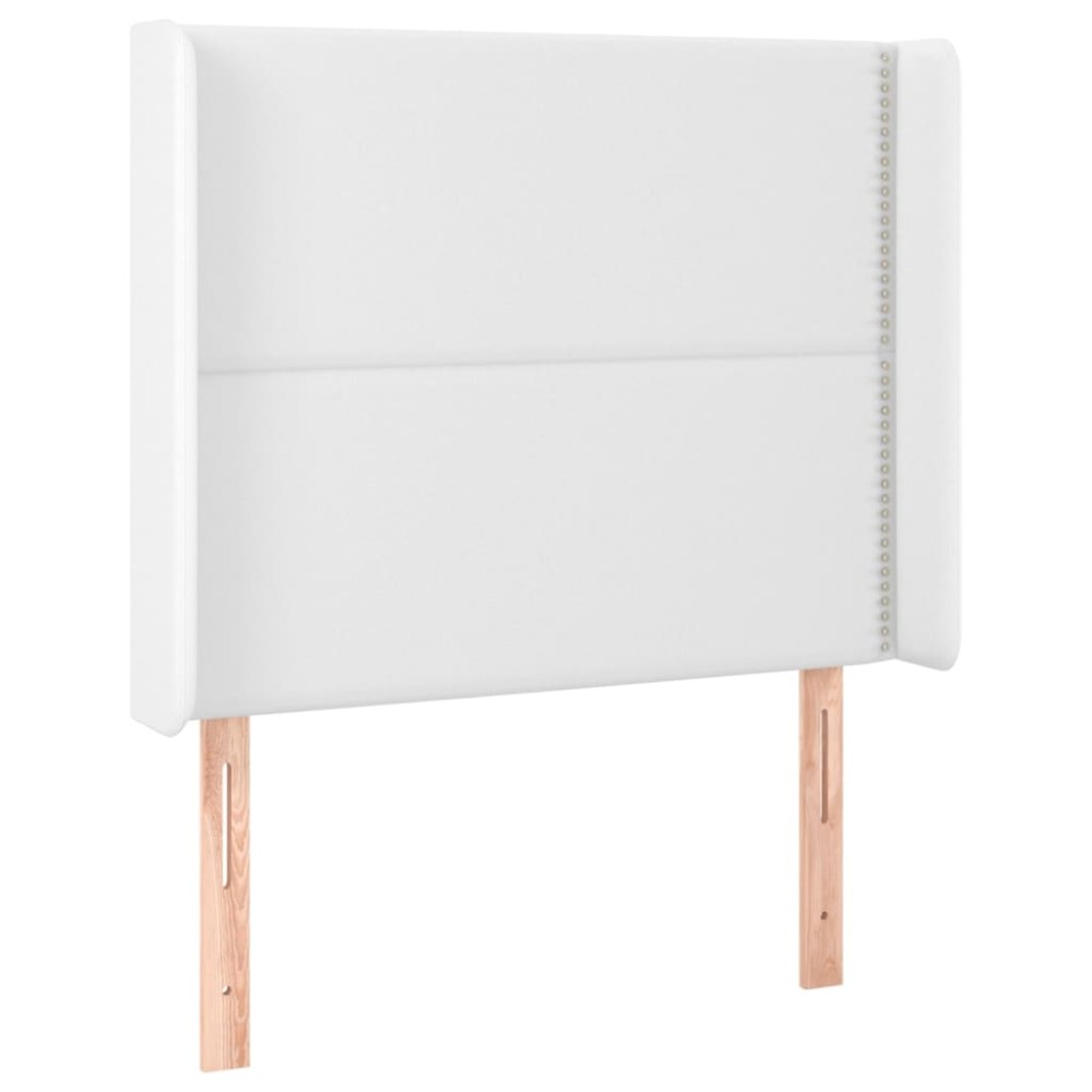 vidaXL Tăblie de pat cu aripioare, alb, 93x16x118/128 cm, piele eco