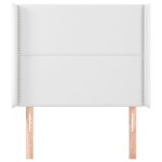 vidaXL Tăblie de pat cu aripioare, alb, 93x16x118/128 cm, piele eco vidaXL Tăblie de pat cu aripioare, alb, 93x16x118/128 cm, piele eco