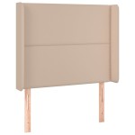 vidaXL Tăblie pat cu aripioare cappuccino 93x16x118/128 cm piele eco vidaXL Tăblie pat cu aripioare cappuccino 93x16x118/128 cm piele eco