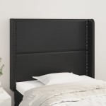 vidaXL Tăblie de pat cu aripioare, negru, 103x16x118/128 cm, piele eco