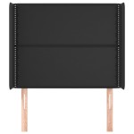 vidaXL Tăblie de pat cu aripioare, negru, 103x16x118/128 cm, piele eco