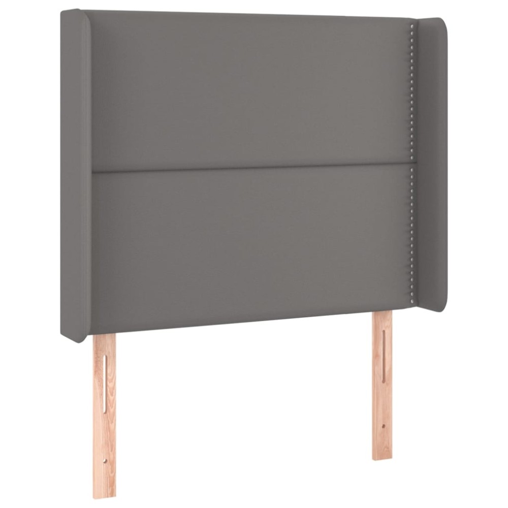 vidaXL Tăblie de pat cu aripioare gri 103x16x118/128 cm piele eco