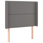 vidaXL Tăblie de pat cu aripioare gri 103x16x118/128 cm piele eco