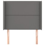 vidaXL Tăblie de pat cu aripioare gri 103x16x118/128 cm piele eco