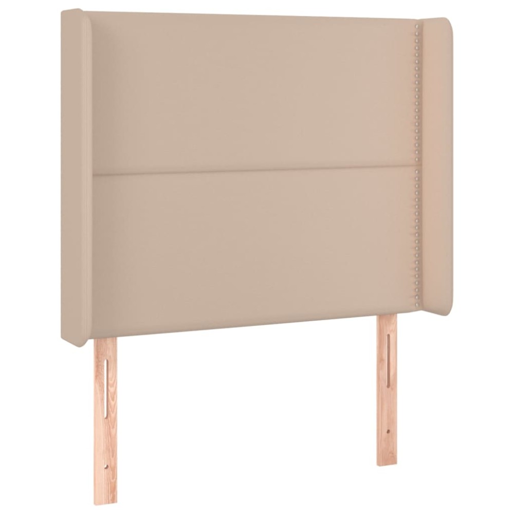 vidaXL Tăblie pat cu aripioare cappuccino 103x16x118/128 cm piele eco