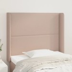 vidaXL Tăblie pat cu aripioare cappuccino 103x16x118/128 cm piele eco