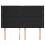 vidaXL Tăblie de pat cu aripioare, negru, 147x16x118/128 cm, piele eco