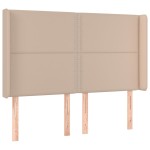vidaXL Tăblie pat cu aripioare cappuccino 147x16x118/128 cm piele eco vidaXL Tăblie pat cu aripioare cappuccino 147x16x118/128 cm piele eco
