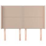 vidaXL Tăblie pat cu aripioare cappuccino 147x16x118/128 cm piele eco vidaXL Tăblie pat cu aripioare cappuccino 147x16x118/128 cm piele eco