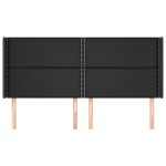 vidaXL Tăblie de pat cu aripioare, negru, 163x16x118/128 cm, piele eco