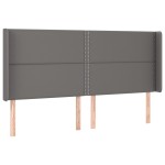 vidaXL Tăblie de pat cu aripioare, gri, 183x16x118/128 cm piele eco