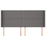 vidaXL Tăblie de pat cu aripioare, gri, 183x16x118/128 cm piele eco