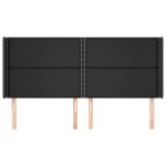 vidaXL Tăblie de pat cu aripioare, negru, 203x16x118/128 cm, piele eco