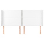 vidaXL Tăblie de pat cu aripioare, alb, 203x16x118/128 cm, piele eco