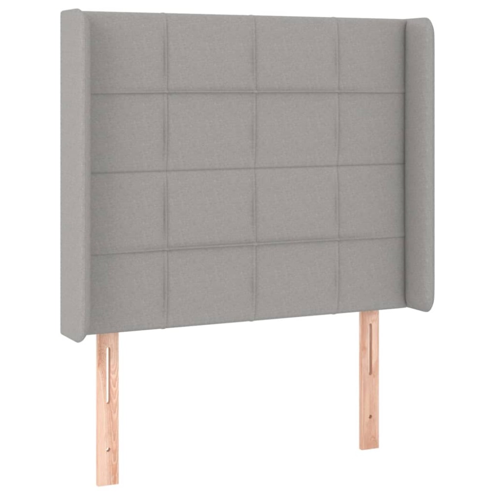 vidaXL Tăblie de pat cu aripioare gri deschis 83x16x118/128 cm textil