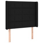 vidaXL Tăblie de pat cu aripioare, negru, 83x16x118/128 cm, textil vidaXL Tăblie de pat cu aripioare, negru, 83x16x118/128 cm, textil